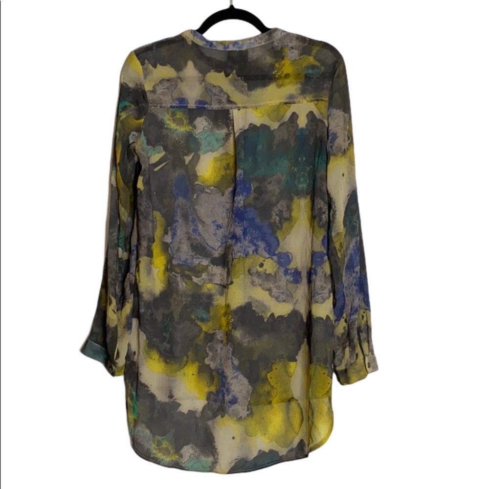 Massimino Watercolor Shirt Zipper Sheer Medium - Picture 2 of 12